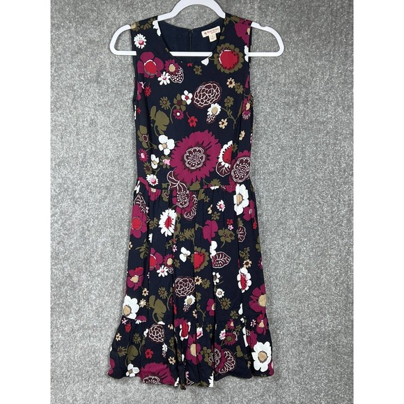Brooks Brothers Red Fleece‎ Sleeveless Dress Womens Size 0 Floral Viscose - Picture 1 of 11